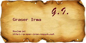 Graser Irma névjegykártya