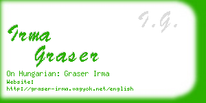 irma graser business card